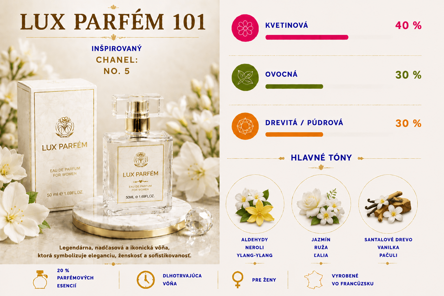 Lux Parfém 101 – Inšpirovaný Chanel: No. 5
